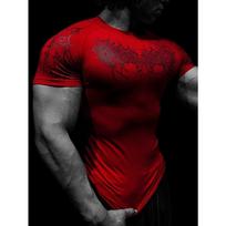 Men's Gym Workout T-shirt - Quick Dry Compression Short Sleeve Top For Bodybuilding Running Training Athletic Sports Wear S