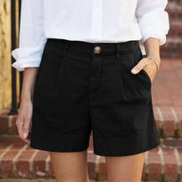 Women's Soft Cotton Linen Shorts Pockets Soft  Button Closure No Zipper Slim Fit Shorts L