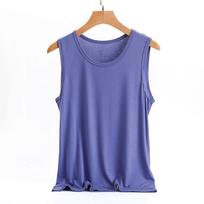 Men's Tank Summer Loose Large Round Neck Sleeveless T Shirt M tamsiai mėlyna spalva