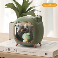 Ultrasonic Cartoon Air Humidifier 500ML Large Capacity Aroma Essential Oil Diffuser Cute Dolls USB Double Spray Colourful Lights USB