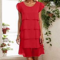 Shot Sleeve Boho Dress For Women Casual Loose Fit Summer Sundress Dress M