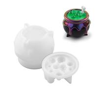 Halloween Silicone Casting Mold Multi-Functional Reusable Cauldron Mould for Crafting Projects Storage for Beginners