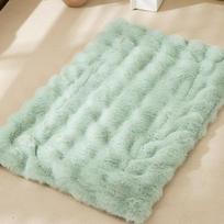Cozy Winter Dog Bed with Orthopedic Support, All-Season Warm Crate Mattress, Removable Washable Cover & Non-Slip Base for Cold 50x40cm šviesiai žalios spalvos