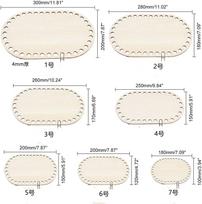 Top Quality Crochet Basket Base Poplar Plywood Unfinished Blank Cross Stitch Carved Hand-Woven DIY Crafts Basket Wooden Bottom