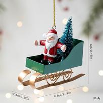 Retro Santa Claus Pendant DIY Crafts Cartoon Elk Doll Hanging Decor Iron Cute Christmas Tree Ornaments Home 2026 New Year Gift