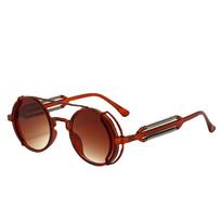 Fashion Steampunk Sun Glasses Gents Ladies Fashion Circular Glasses Stylist Vintage Sun Glasses High Quality Oculos De Sol As shown