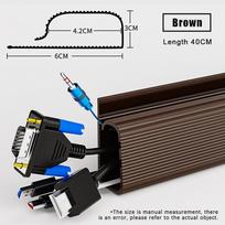 No-Drill Under Desk Cable Management Tray, White Desktop Wire Organizer Channel, Neat Cable Protection & Arrangement Accessories