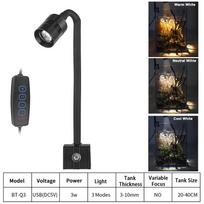 'USB Aquarium Light Lighting Plants Grow Light Super Slim LED 3W Aquatic Plant Lighting Waterproof Clip on Lamp For Fish Tank (as the picture,CN Plug)