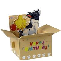 Hilarious Paper Pop-Up Card Heart Balloons 3D Character Design Birthday Card Humorous Card Birthday Celebration