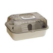 Small Pet Container Hamster Carry Case Cage for Gerbils Hedgehog Guinea Pigs Beige