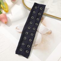 Casual Metal Rock Hollow Eyelet Elastic Headband Star Fabric Studded Headbands Air Eye Wide Hollow Eyelets Hair Bands Punk