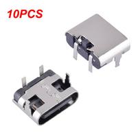 10Pcs 2 Pin Micro USB Type C Connector Socket USB 3.1 Type-C Female Placement Power Jack Dock For Mobile Phone Charging Port