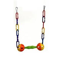 Fun Colorful Bird Hanging Swing with Hooks with Bells Swing Stand Wear-Resistant Plastic Parrot Swing Bird Cage Decoration