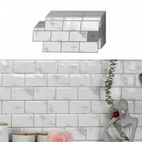 Self-Adhesive Tile Wall Decals, Ideal for Living Rooms, Kitchens, Bathrooms, Balconies, and Sinks, Accent Wall Decals, 12x6 in (as the picture,12pcs)