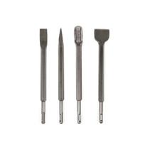 4Pcs Round Shank Electric Hammer Gouge Pointed /Flat Bit Groove Gouge Hammer Drill Bit Sturdy Easy To Install 4Pcs