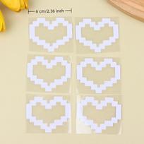 Waterproof Mosaic Heart Car Stickers, 6Pcs Pixel Heart Shape Decals, Durable Decor for Car Window Headlight Taillight, Auto Exte 6pcs balta