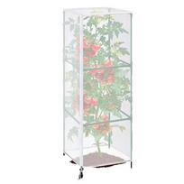 Fine Mesh Plant Netting Cover Breathable Square Shape Tomato Cage Cover Tear Resistant Zipper Closure Bird Barrier Net
