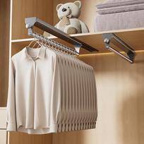Retractable Sliding Pants Wardrobe Rack Bedroom Storage Home Use Aluminum Alloy Stainless Steel Modern Simple Style Fixed Clip Wh cabinet underwear rack 30cm-gun gray