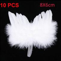 10Pc White Feather Wing Lovely Chic Angel Christmas Tree Home Party Wedding Hanging Ornament Baby Photo Prop Dress Deocr Costura