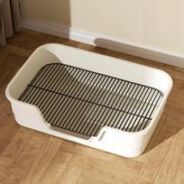 Large Size Dog Toilet with Fence Anti-Splash Slope Mouth Iron Mesh Dog Litter Box for Small Medium Dogs Prevent Poop Trampling