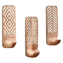 3pcs Space Saving Wooden Wall Hooks High Load-bearing Capacity Wooden Home Organizer Easy To Install Unique Coat Rack