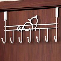 7 Hooks Over Door Hooks Space Saving Multifunction Hanging Storage Rack Punch-Free Good Load-Bearing Organizer Rack
