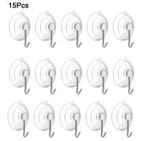15Pcs Multifunctional PVC Suction Cup Hooks Transparent Traceless Towel Hanger Removable Reusable Towel Storage Rack Kitchen