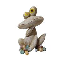 Garden Decoration Resin Frog Statue Cartoon Handicraft Miniatures Figurine Cute Animal Sculpture Courtyard