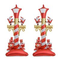 2-Pack Standing Christmas Street Light Aluminum Foil Balloons, Suitable for Christmas Party Decorations, Christmas, Gardens, Roads, Holiday-Themed P Other
