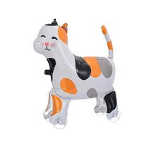 1 Pack of Wheeled Calico Cat Aluminum Foil Balloons, Suitable for Birthday Parties, Animal-Themed Birthdays, and Themed Party Decorations Other