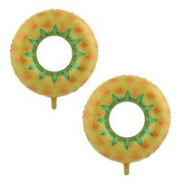 Pineapple Swimming Ring Aluminum Foil Balloon, Suitable for Summer Beach Parties, Tropical Hawaiian Themed Birthday Parties, Summer Gatherin (as the picture,Other)