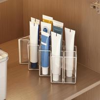 Transparent Ointment Organizer Box Multi-Grid Fish-Shaped Divided Storage Pen Holder Plastic Face Cream Pipe Rack