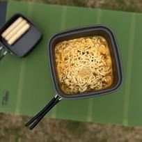 2 In 1 Outdoor Camping Square Pot with Storage Bag Folding Frying Pan Cooking Pot Barbecue Square Pot Pan Outdoor Cooking Gear China Mainland