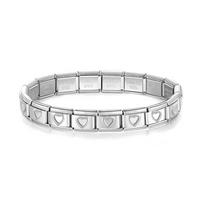 Stretchable Italian Chain Link Bracelet Square 9mm Modular Stainless Steel Bracelet DIY Butterfly Heart Elastic Hand Chain