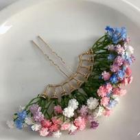 Sweet Starry Sky Flower Hiar Stick Bohemian Fairy Chinese Style Side Clip Hair Fork Simulation Flower Bride Hair Accessories įvairiaspalvis