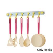 Plastic Suction Cup Hooks Dopamine Candy Color Non-Marking Towel 6 Head Hooks Moisture-proof Waterproof Kitchen Storage Hooks