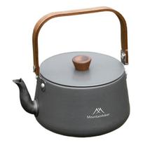 1.1L Camping Water Kettle with Wood Handle Teapot Coffee Pot Aluminum Alloy Ultralight Outdoor Kettle Tourist Cookware Supplies