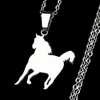 Lucky Horse Year Pony Figure Chain For Women Men Stainless Steel Silver Color Animal Simple Clavicle Necklace Jewelry Gifts
