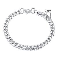 Vnox Men's Stainless Steel 7/8/9/10/12/15MM Link Chain Miami Cuban Bracelets for Male Boys Jewelry, 19cm/21.5cm, Gift for Dad 21.5cm