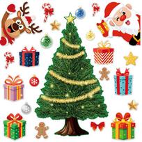 1 Set Christmas Fridge Magnets Set PVC Kitchen Decor With Santa Claus Reindeer Snowman Xmas Tree Ornament