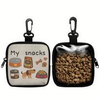 With Hook Dog Treat Bag Transparent Window Zipper Closure Portable Pet Snack Pouch Multi-functional Leak-proof
