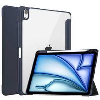 For iPad Air 11 M3 M2 Air 4 5 Pro 11 2018 with Pen Holder-[Tri-fold Stand + Auto Wake/Sleep],High-grade Acrylic Case Transparent For iPad Air 11 M3