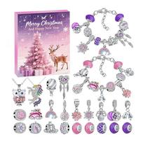 Christmas Jewelry Calendar Advent 24-Day 2025 Christmas Advent Girls Earring Bracelet Set Holiday Calendar for Women Girl 24pcs