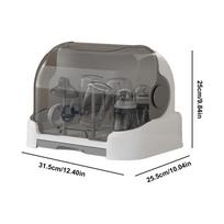 Drying Rack for Babies Bottles Dustproof Bottle Storage with Removable Drip Tray Durable Good Sealing Protection Toddler Bottles pilka spalva