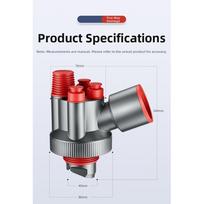 Sink Drain Pipe Manifold ABS TPE Red 8 x 7.6 x 14cm Compatible with 50mm and 75mm Pipes Magnetic Seal Prevention China Mainland