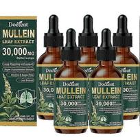 5pcs Mullein Drops for Lungs, Mullein Leaf Extract w/ Chlorophyll, Natural Herbal Supp for Lung Cleanse & Breathing Support