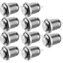 10pcs 12mm 2A 36V Momentary Waterproof Stainless Steel Push Button Switch (High Head) - RIpj