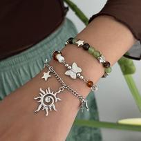 Multi-Layer Ethnic Style Bracelet Spiral Design Gravel Woven Bangle  Jewelry Style4