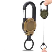 Tactical U-type Retractable Keychain Anti-lost Spring Buckle With Stretchable Wire Rope Portable Outdoor Key Clip For Backpack