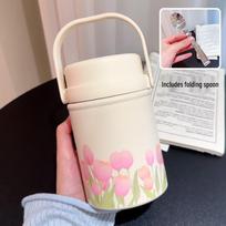 2025 Striped Dog Mini Thermos Food Jar with Spoon